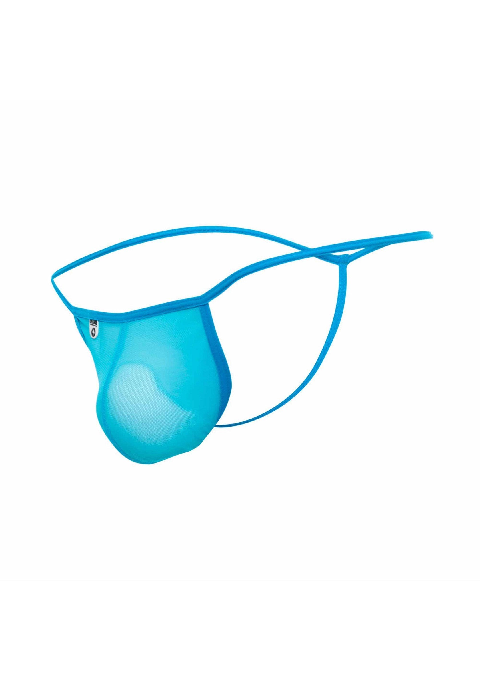 MOB Sheer T-Back Thong in aqua