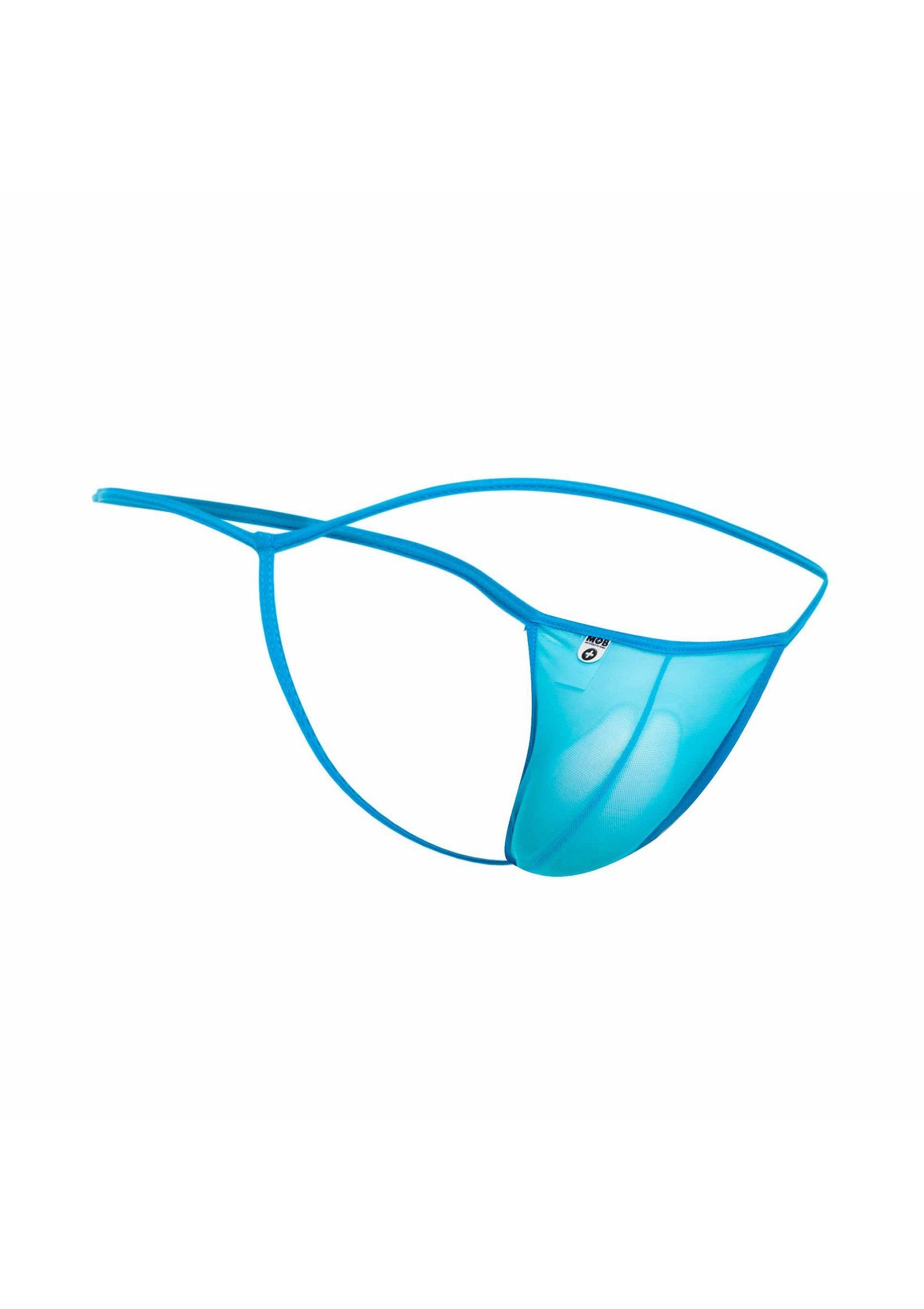 MOB Sheer T-Back Thong in aqua