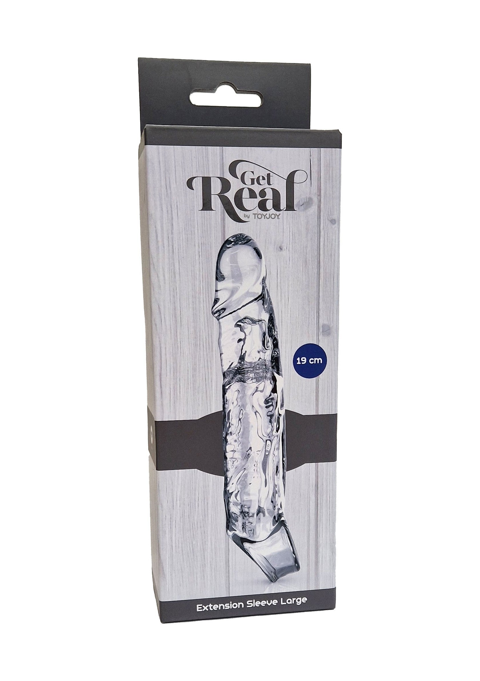 Large 19cm transparent TPE extension sleeve