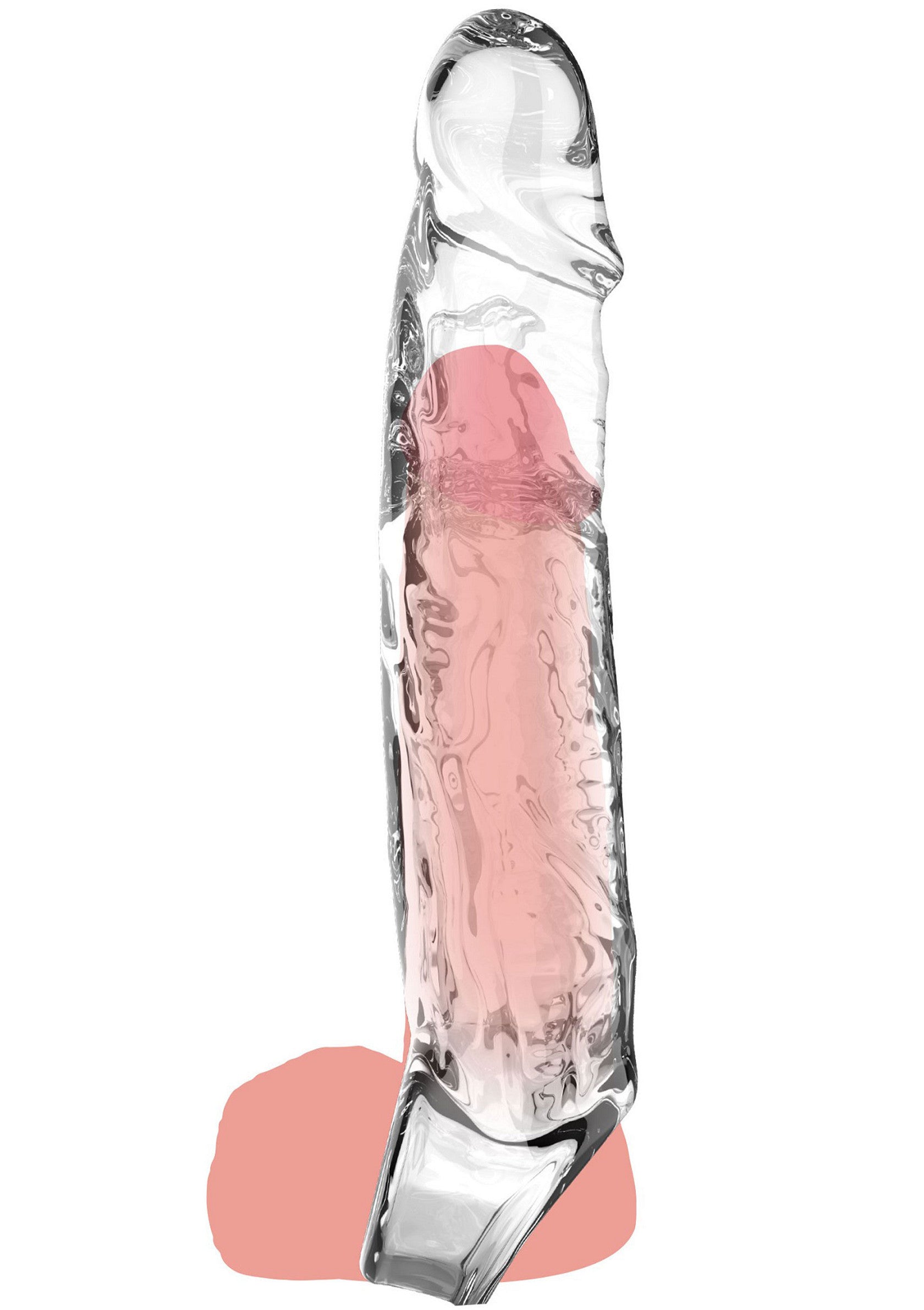 Large 19cm transparent TPE extension sleeve