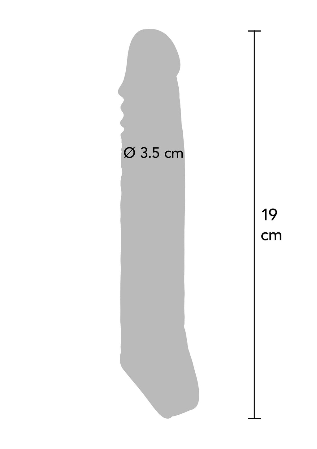 Large 19cm transparent TPE extension sleeve