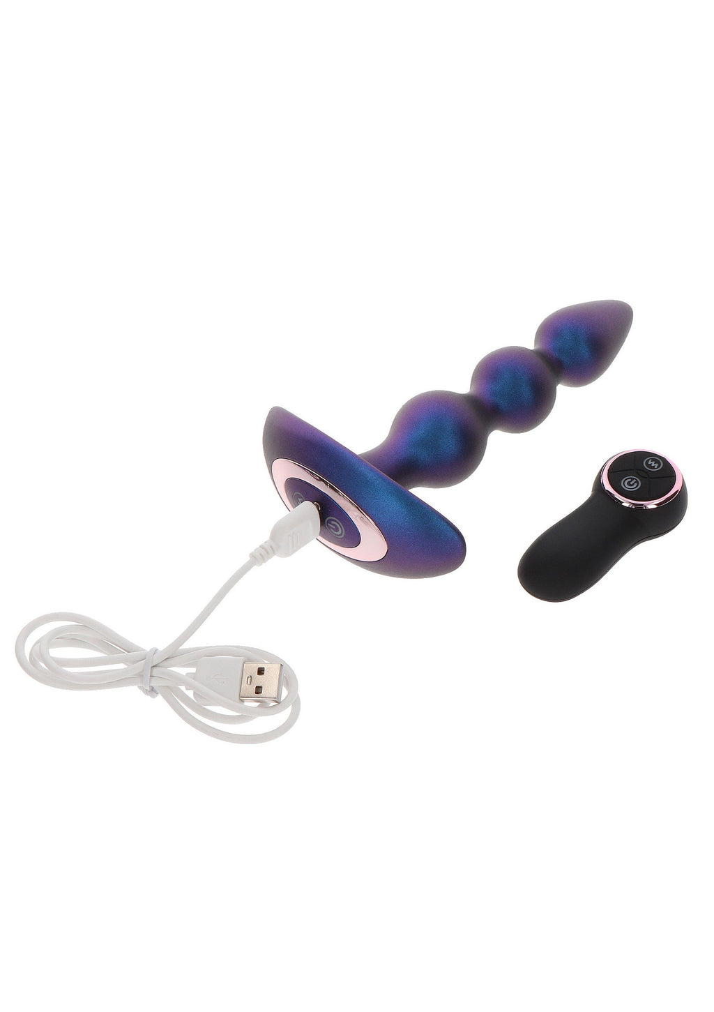 The vibrating anal plug with bold blue beads