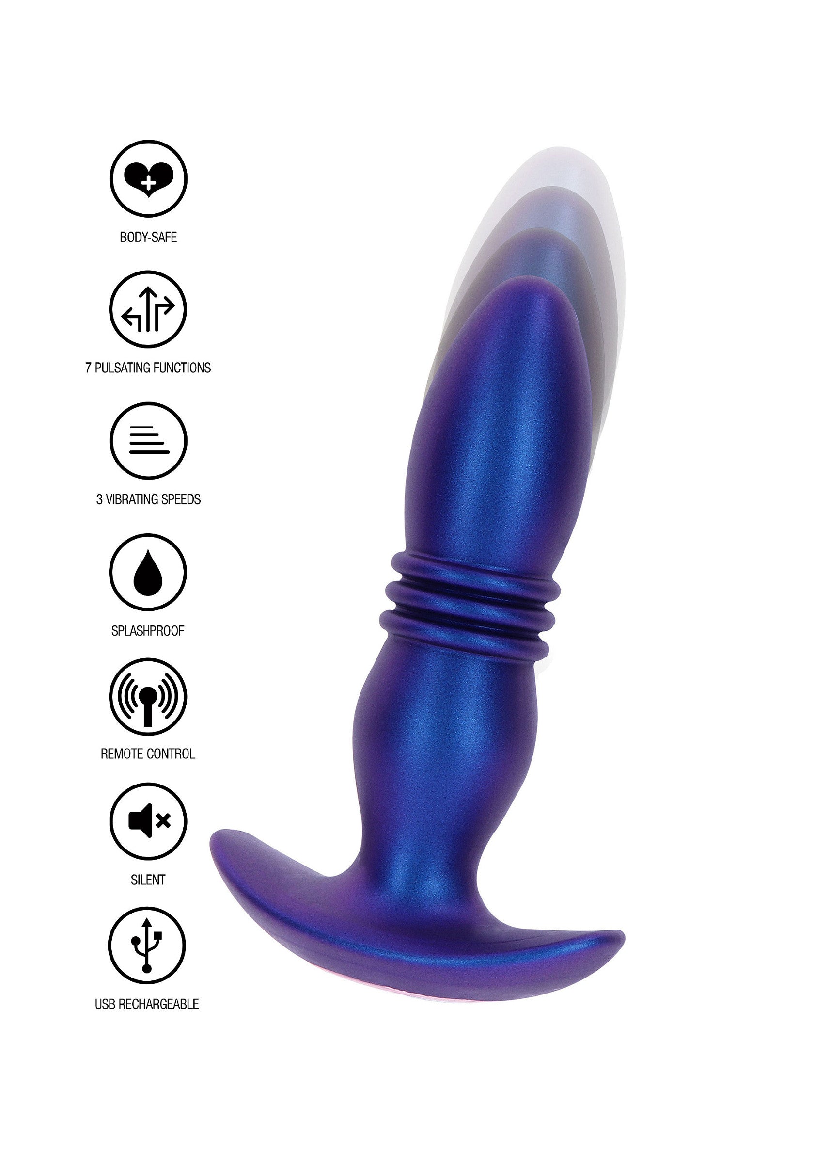 The Tough Thrusting blue vibrating plug