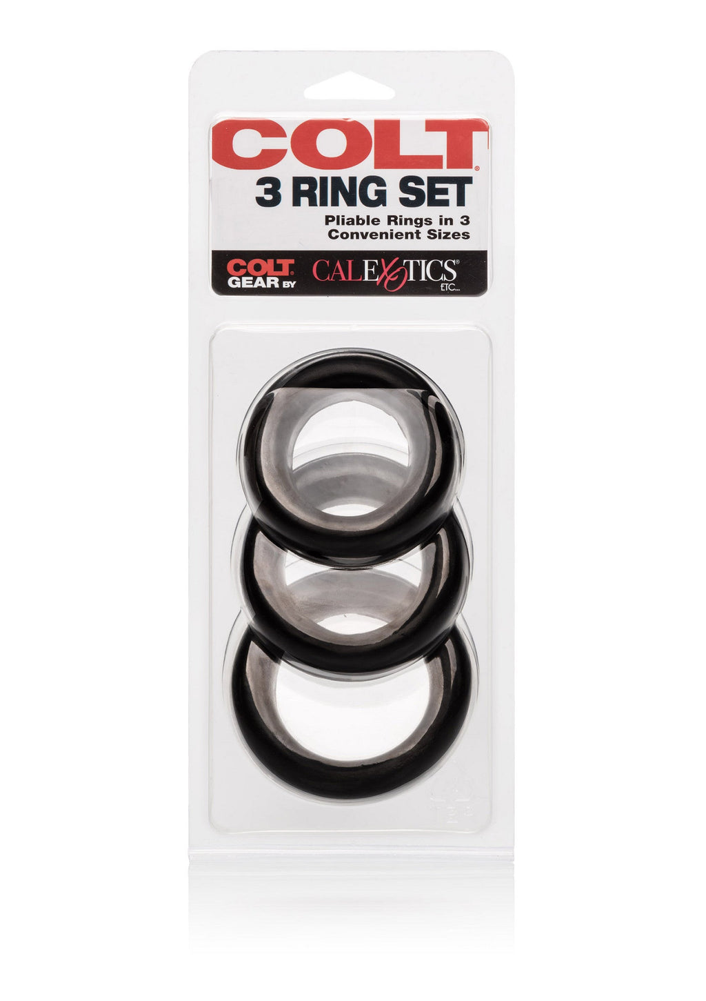 Set of 3 black COLT rings