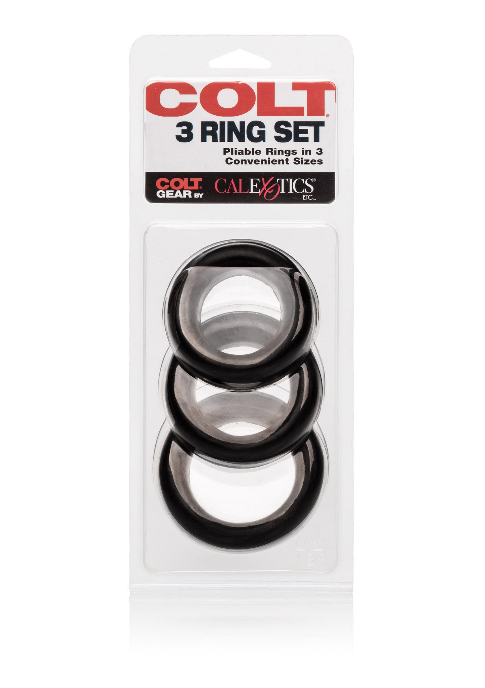 Set of 3 black COLT rings