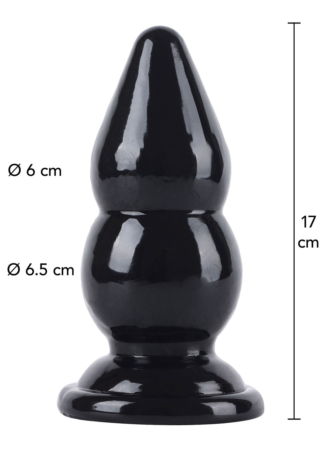 Large 17 cm black anal beads