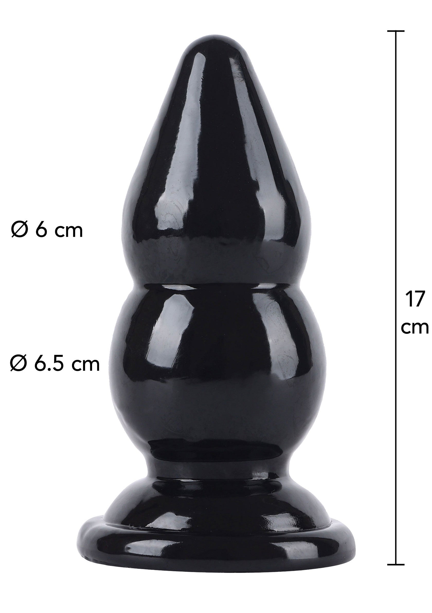 Large 17 cm black anal beads