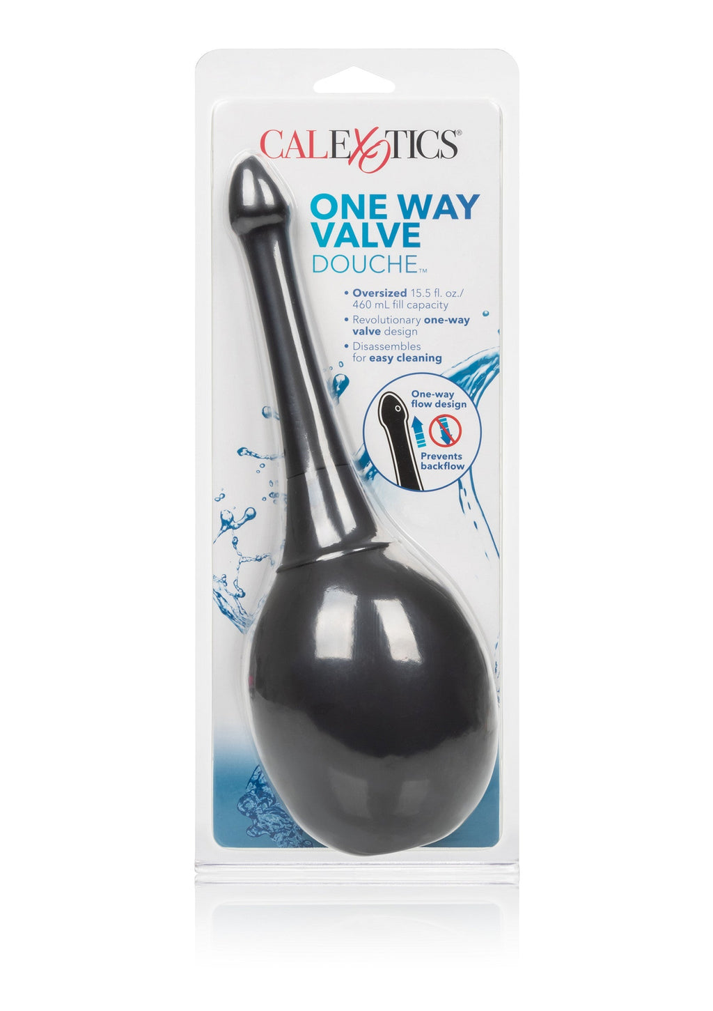 Shower with black one-way valve