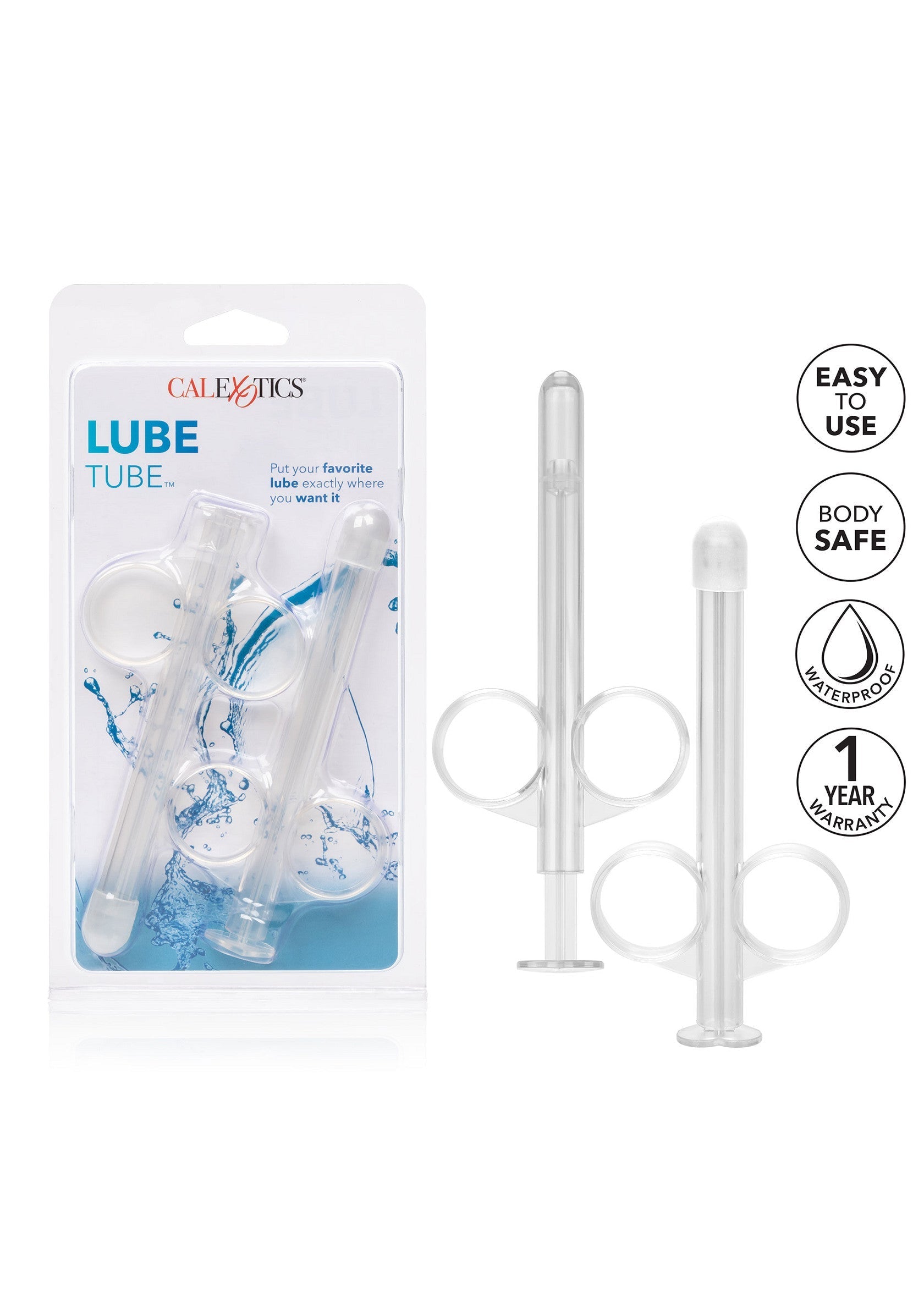 2 transparent lubricating tubes