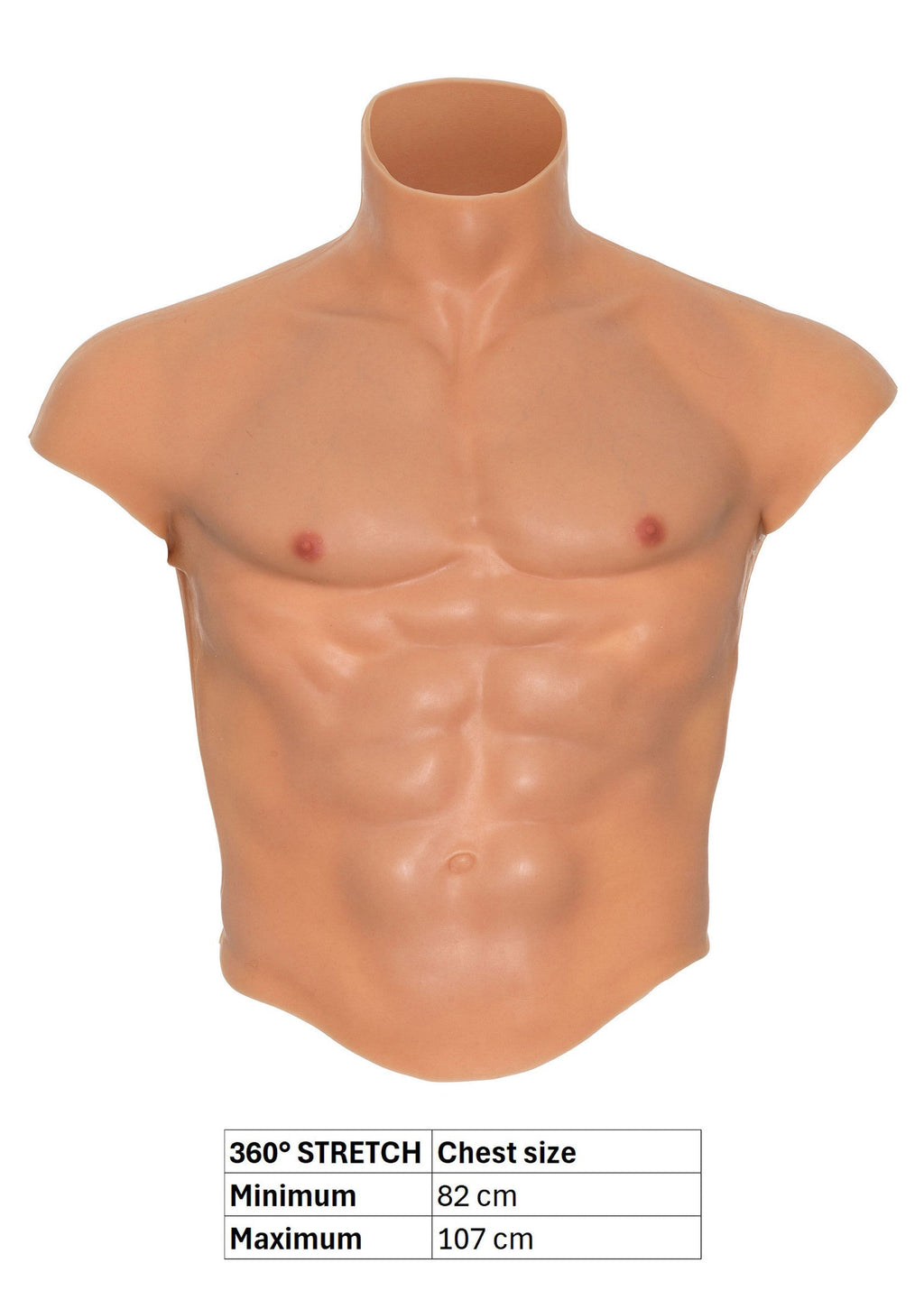 Silicone pectorals and abs for torso