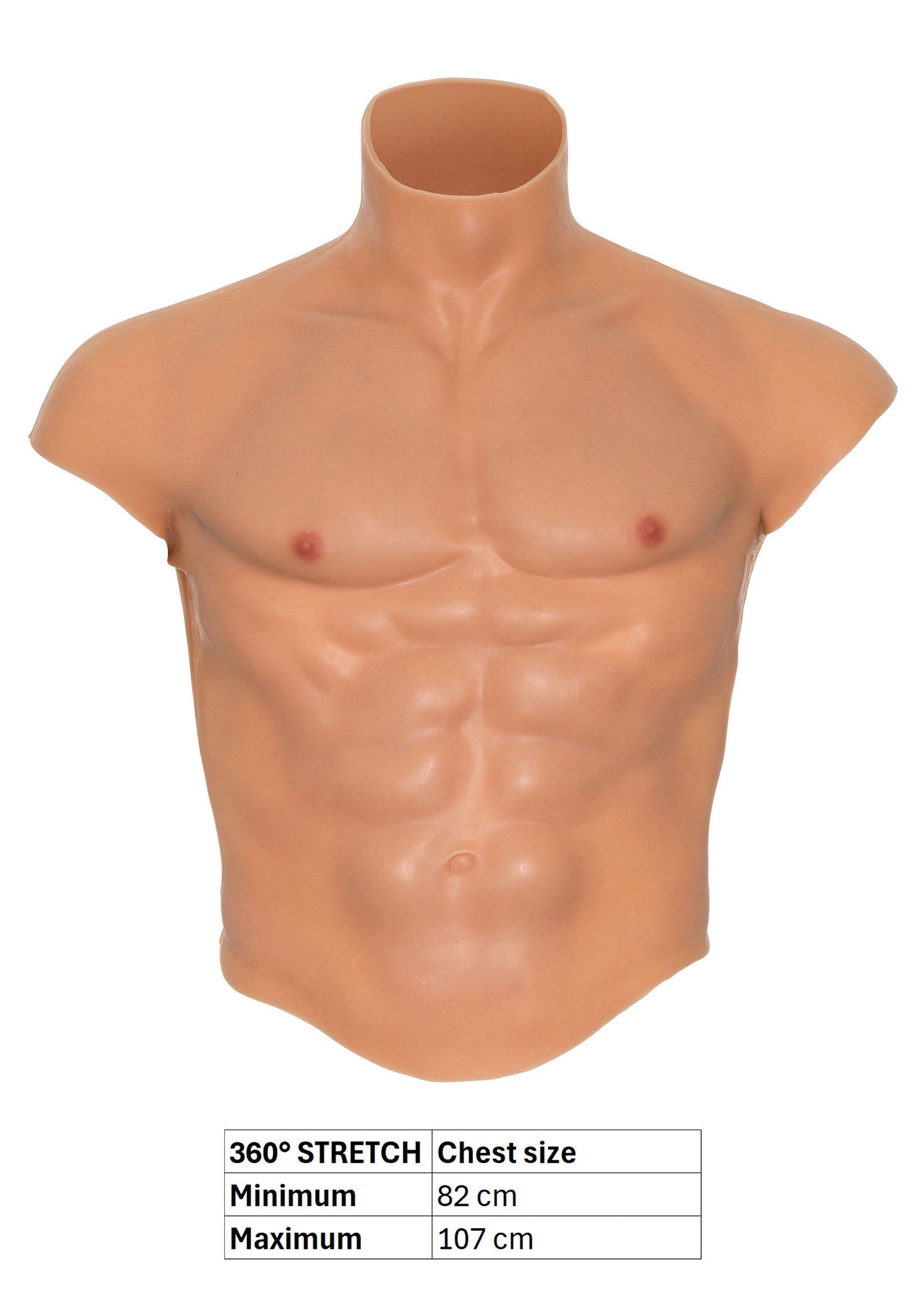 Silicone pectorals and abs for torso