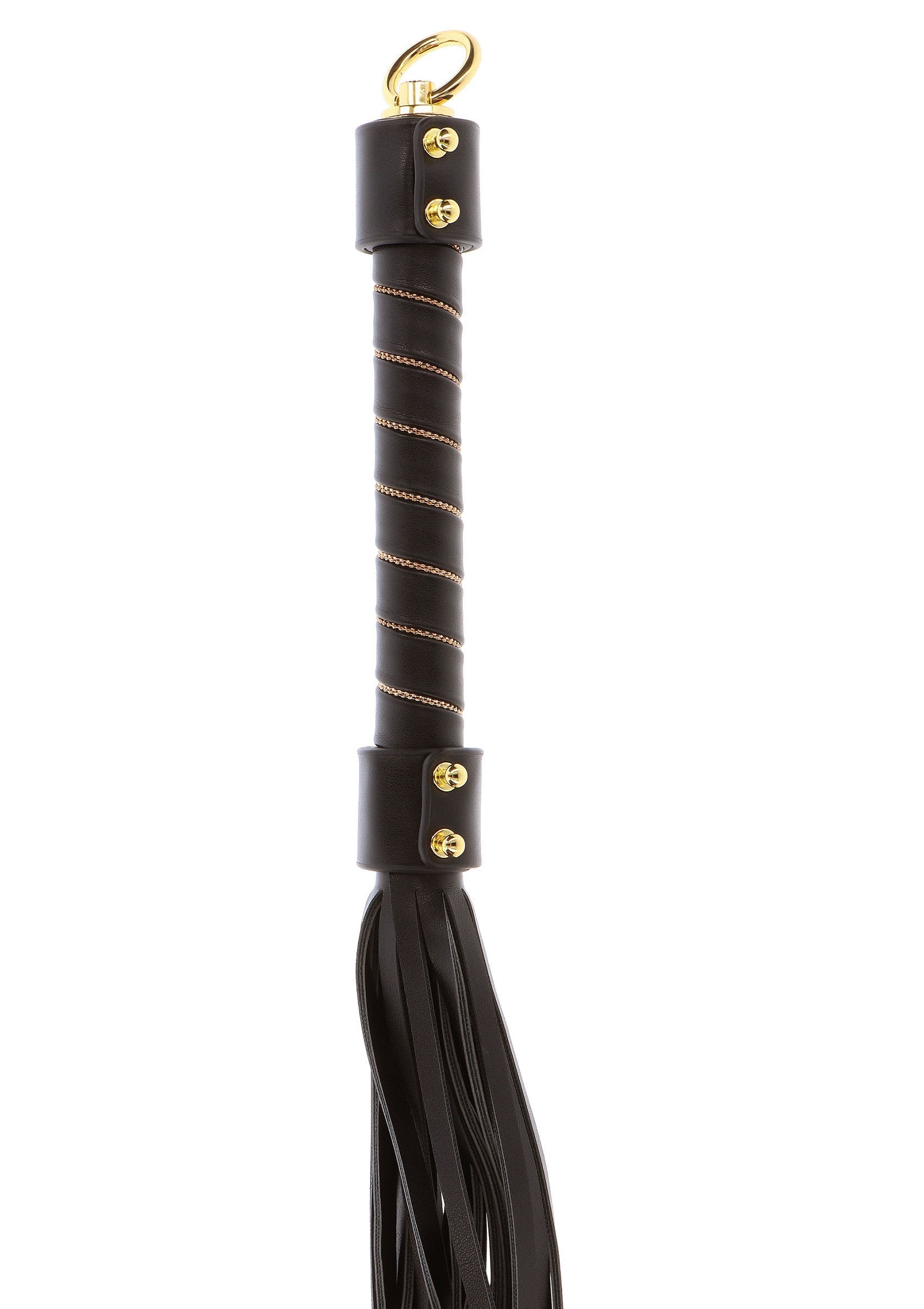 Black studded whip