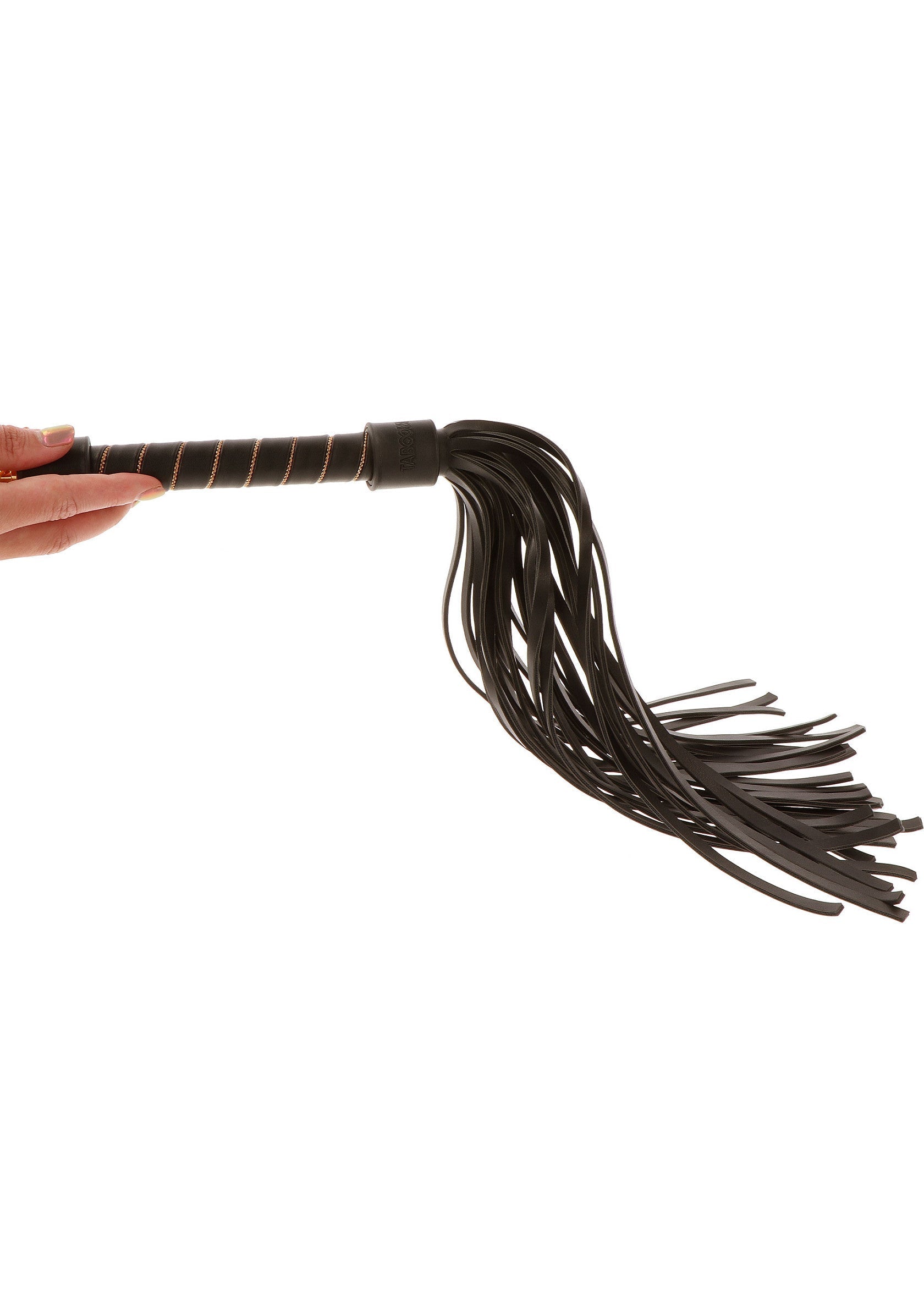 Black studded whip