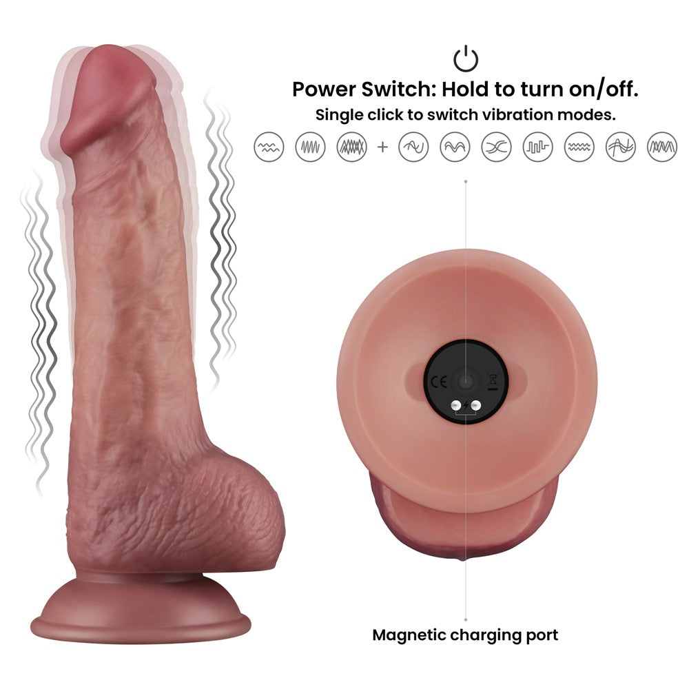 8.5" Dual-Density Vibrating Dildo