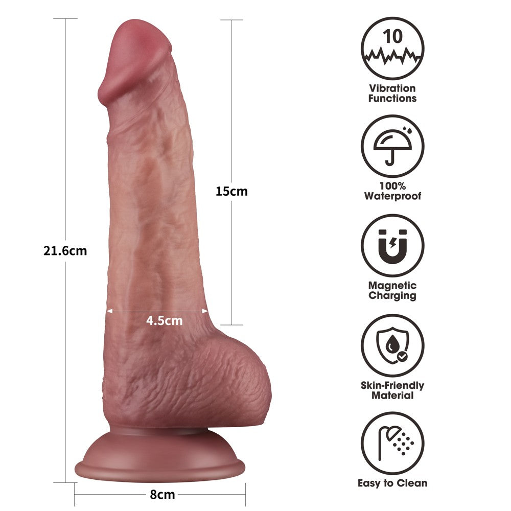 8.5" Dual-Density Vibrating Dildo