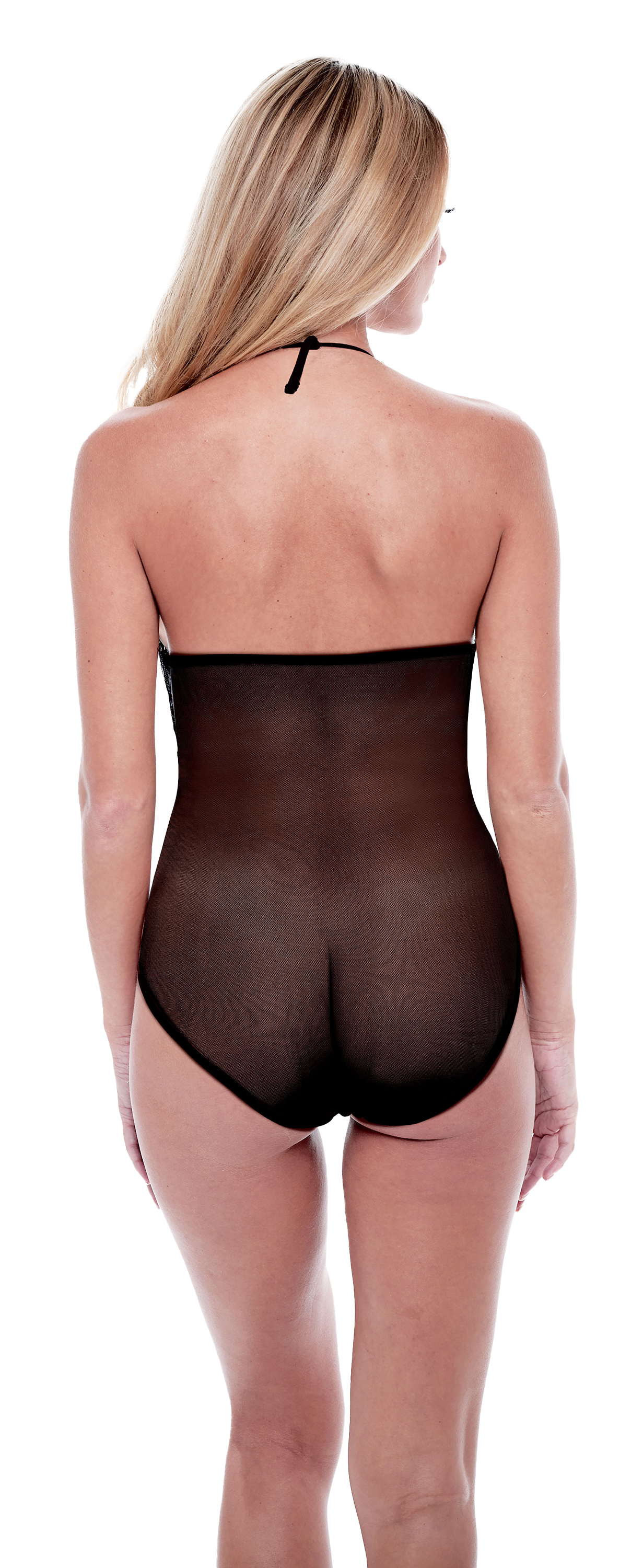 BACI ECO LACE AND MESH TEDDY BLACK