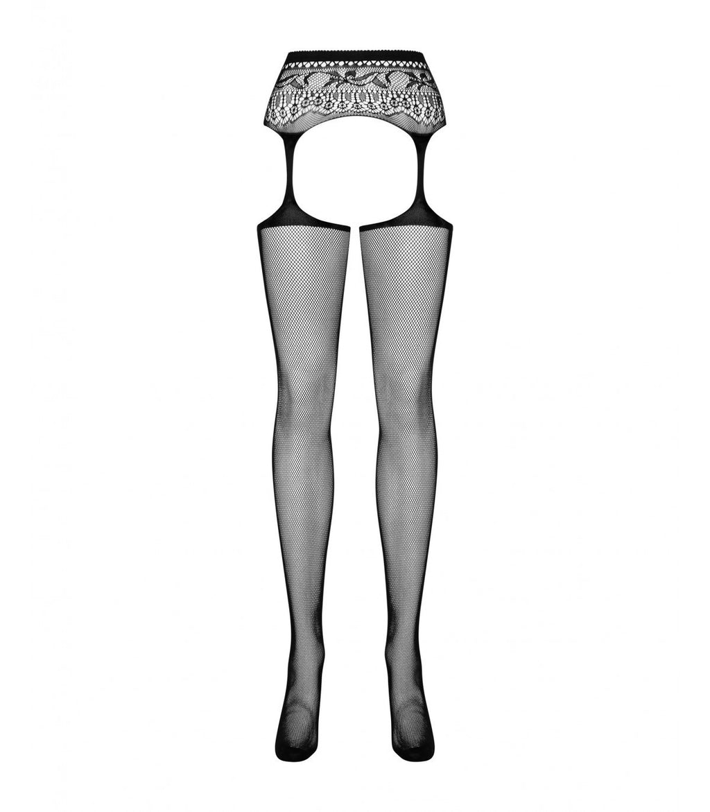 GARTER STOCKINGS S307 BLACK S/M/L