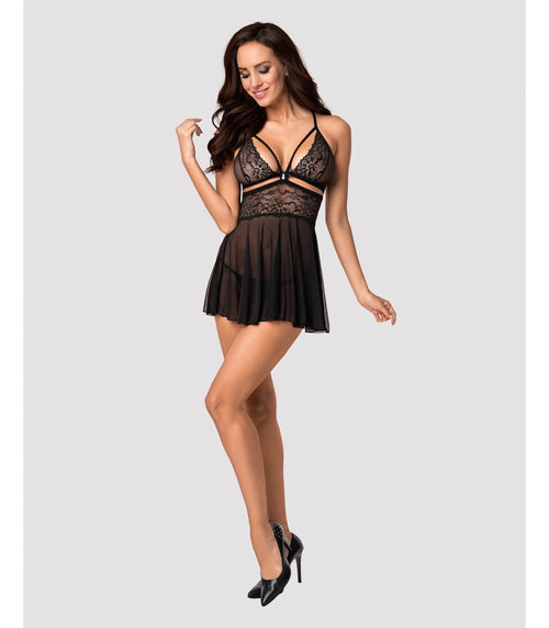 838-CHAPTER-1 BABYDOLL AND BLACK THONG 2XL/3XL