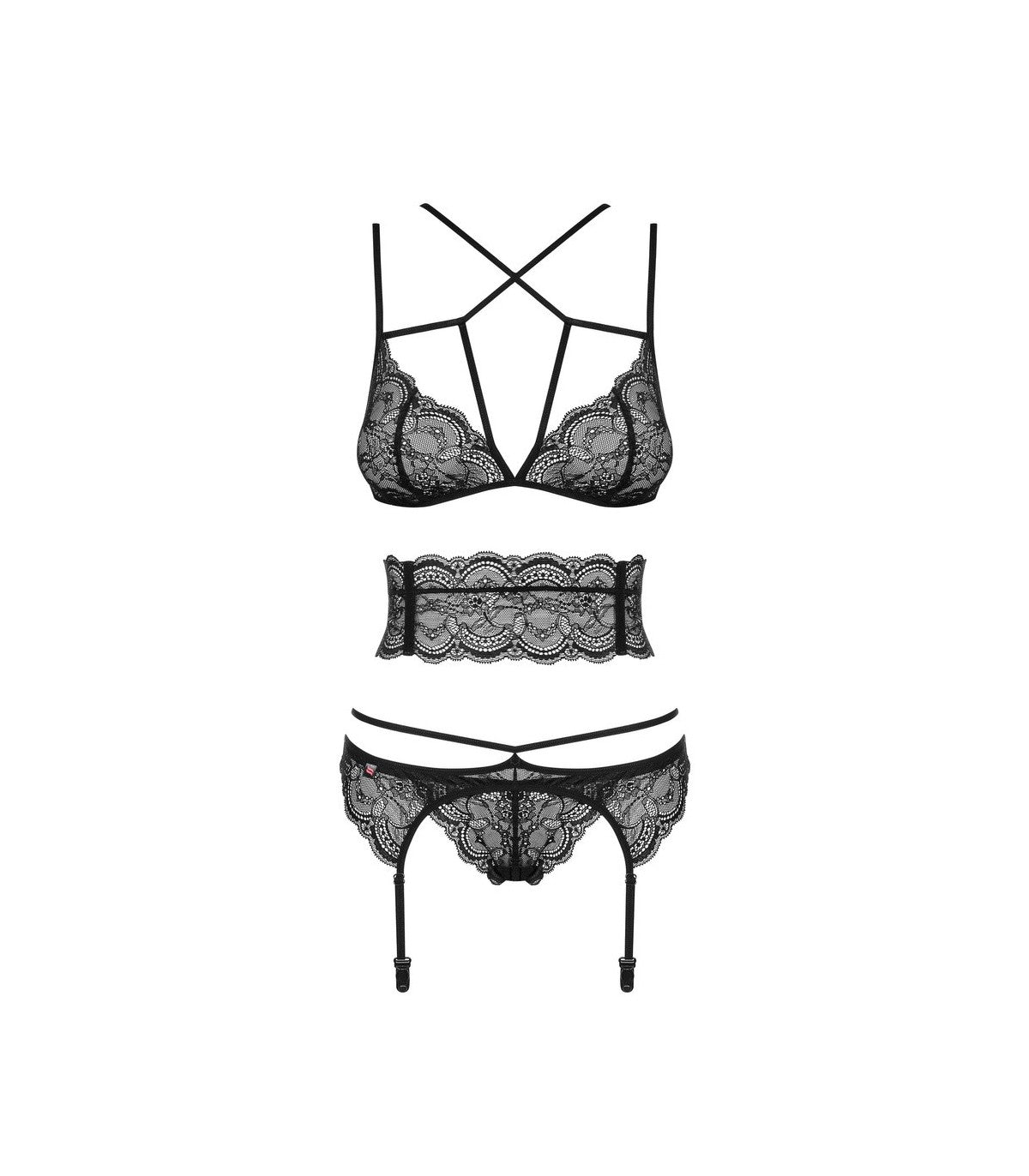 FRIVOLLA SET 4 PIECES BLACK S/M