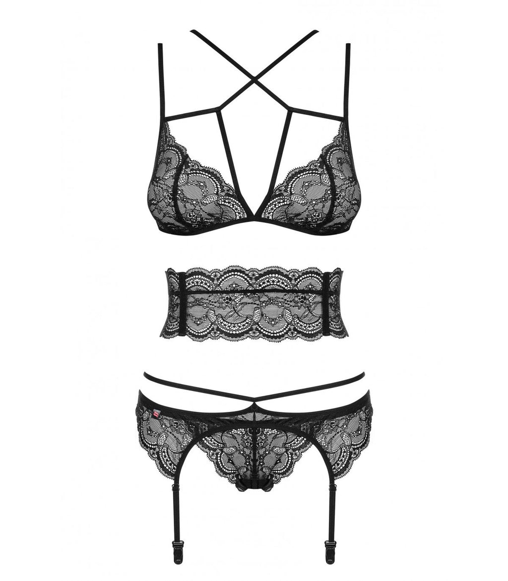 FRIVOLLA SET 4 PIECES BLACK S/M