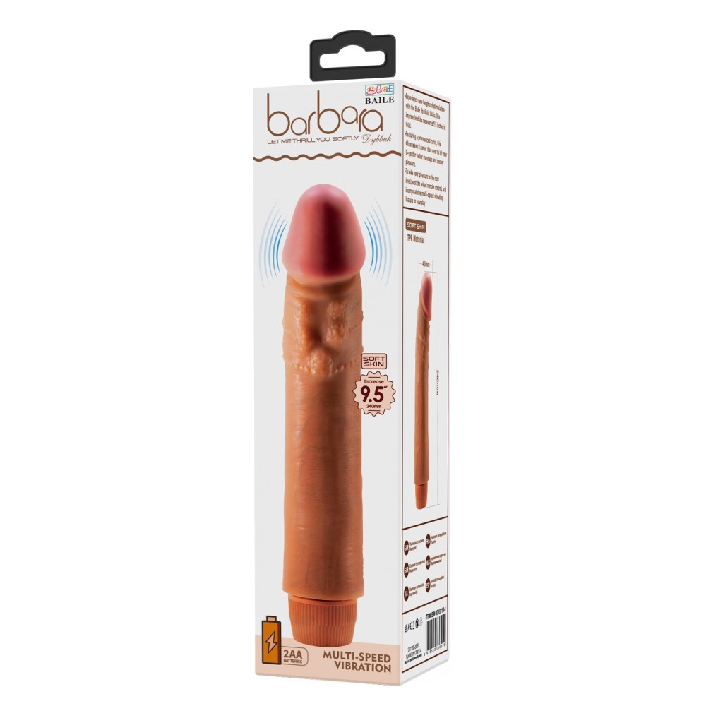 Barbara Dybbuk Realistic Multi-Speed Vibrator 9.5" Brown