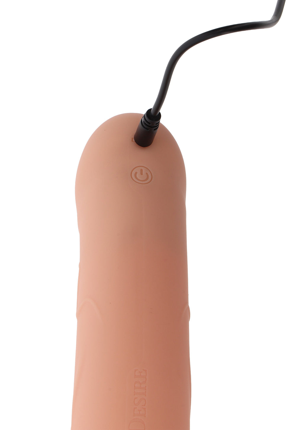 Hollow penis-shaped vibrating silicone strapon, 20 cm, flesh