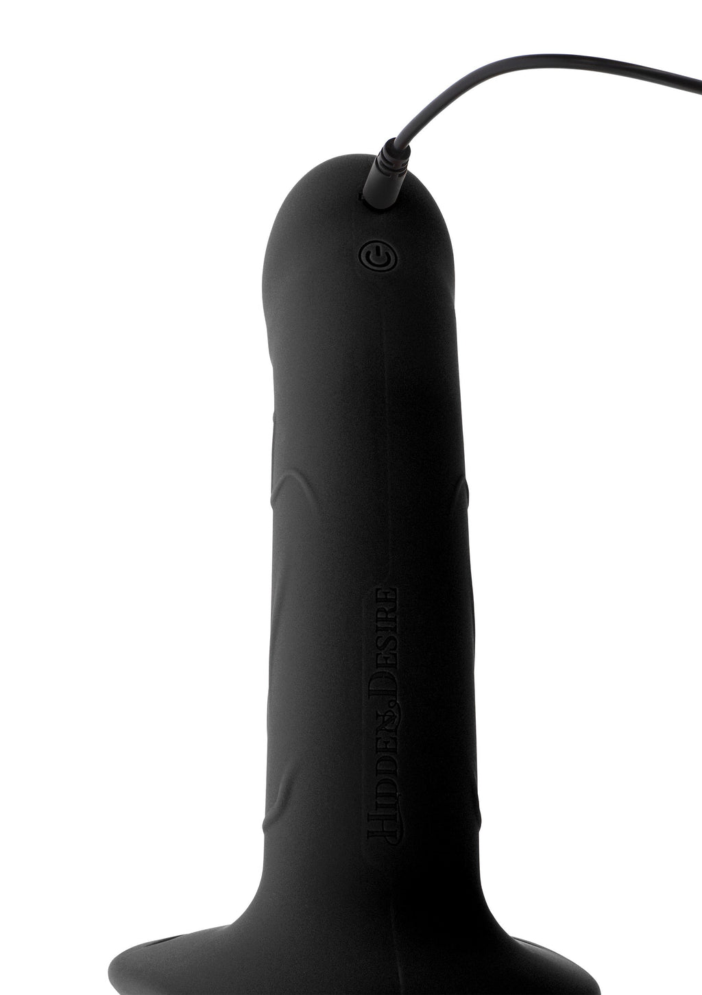 Hollow silicone penis-shaped vibrating strapon, 16 cm, black