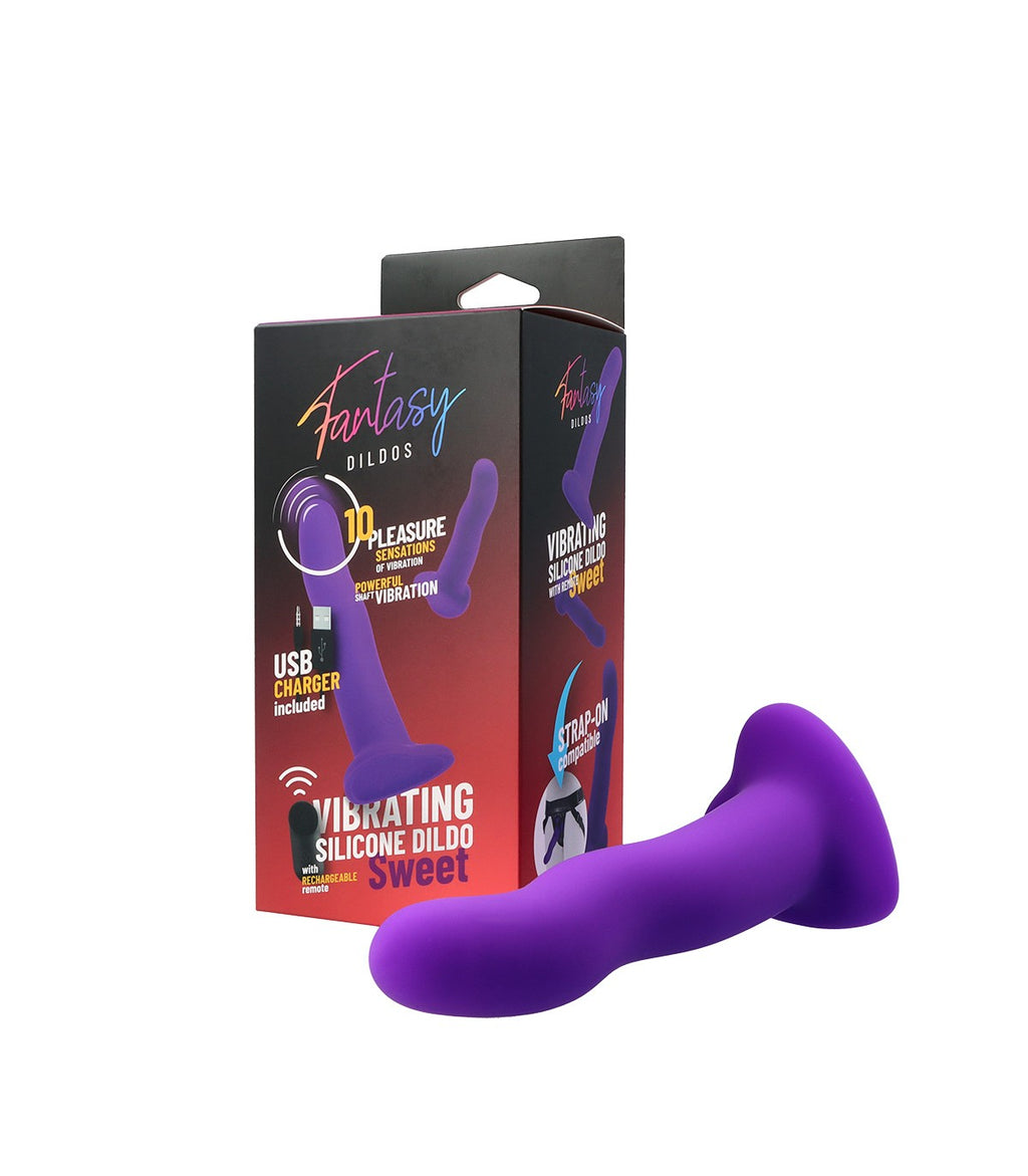"SWEET VIBRATING SILICONE DILDO" WITH REMOTE CONTROL