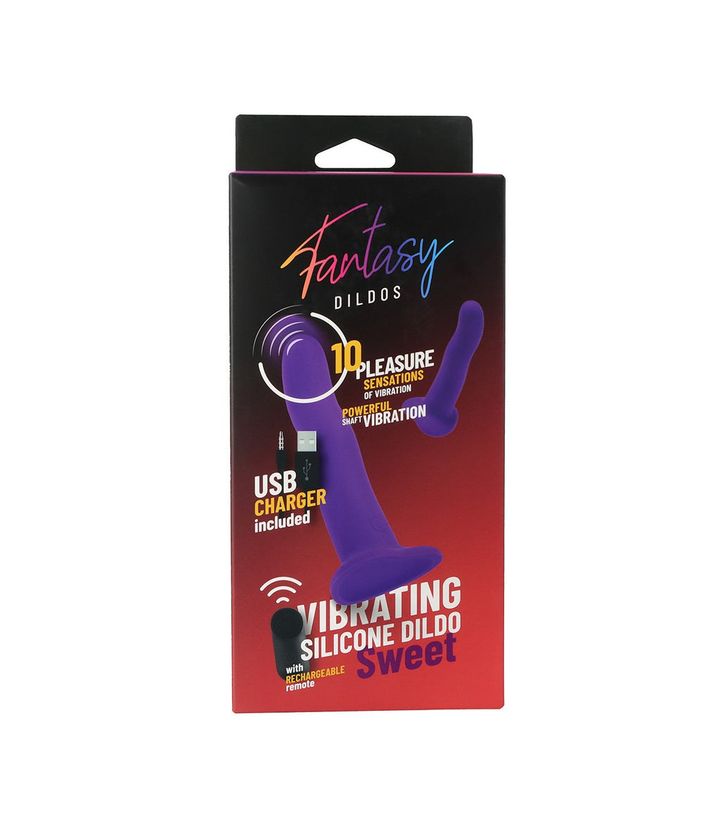 "SWEET VIBRATING SILICONE DILDO" WITH REMOTE CONTROL