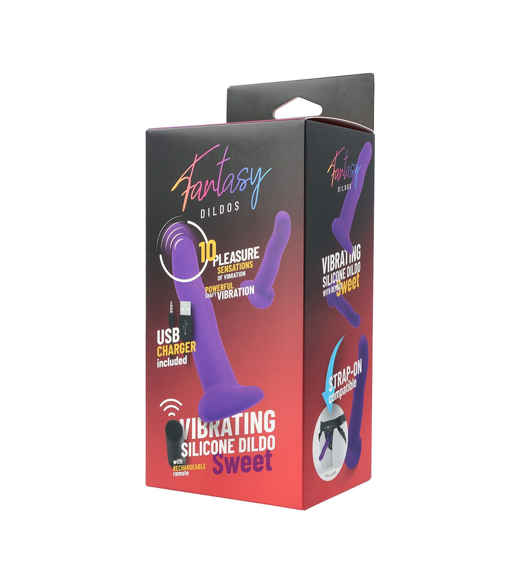 "SWEET VIBRATING SILICONE DILDO" WITH REMOTE CONTROL