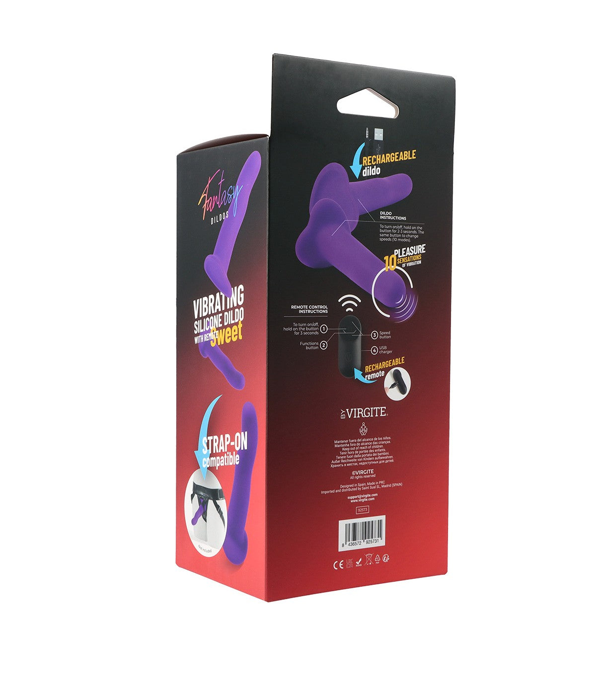"SWEET VIBRATING SILICONE DILDO" WITH REMOTE CONTROL
