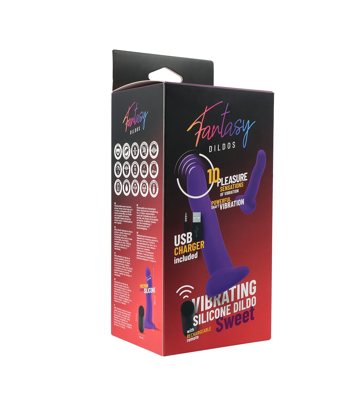 "SWEET VIBRATING SILICONE DILDO" WITH REMOTE CONTROL