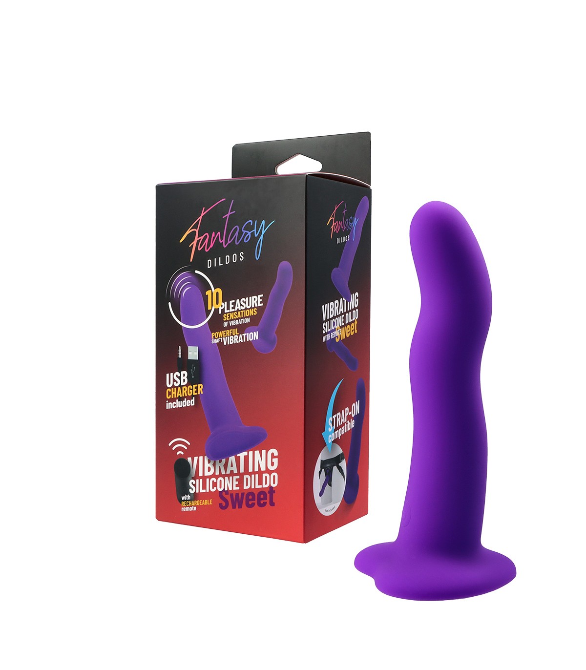 "SWEET VIBRATING SILICONE DILDO" WITH REMOTE CONTROL
