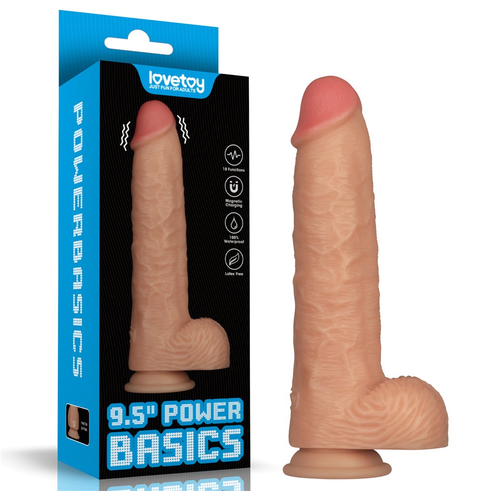 9.5" Power Basics Vibrating Penis