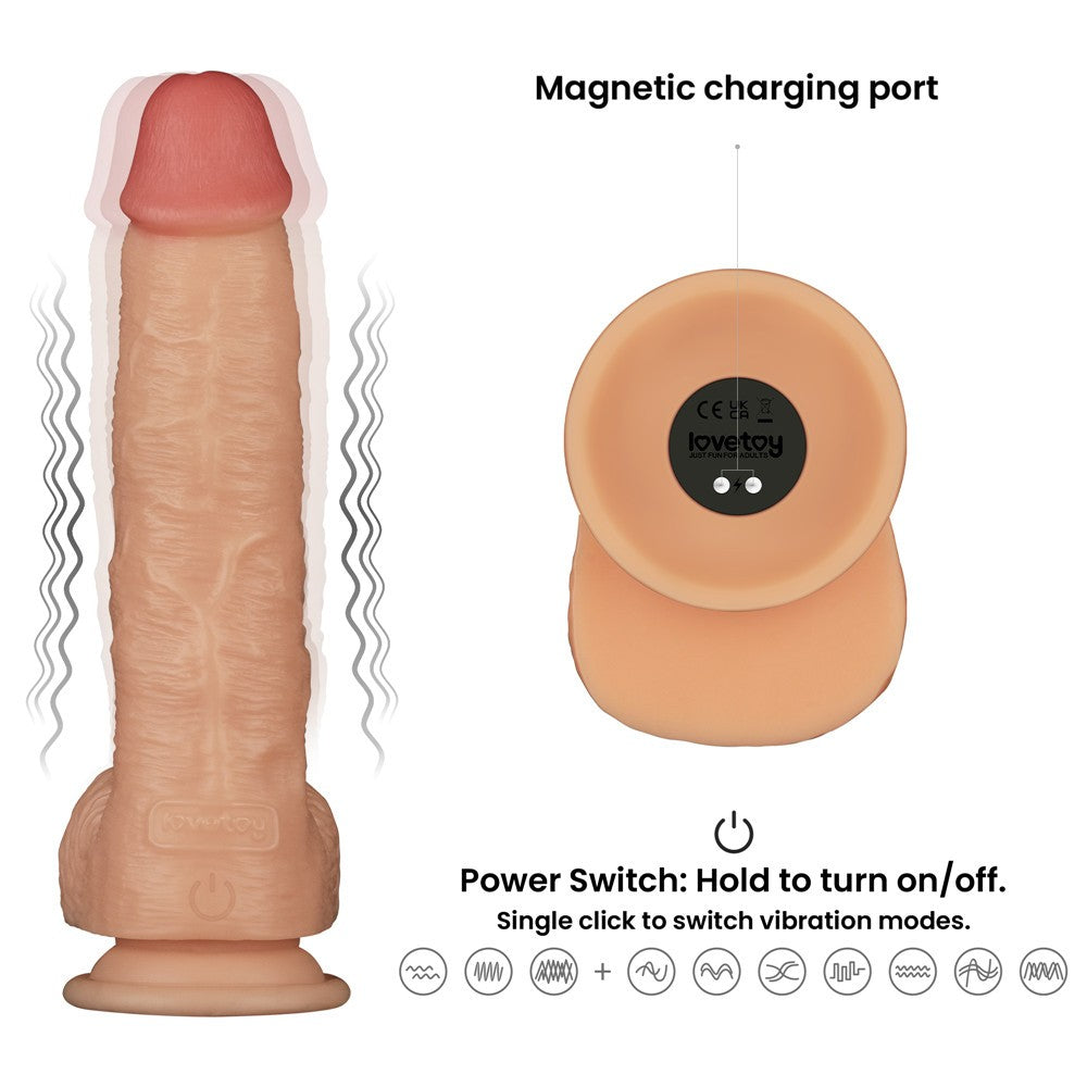 9.5" Power Basics Vibrating Penis