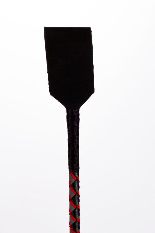 Leather stick with neon stripe and red nubuck leather top