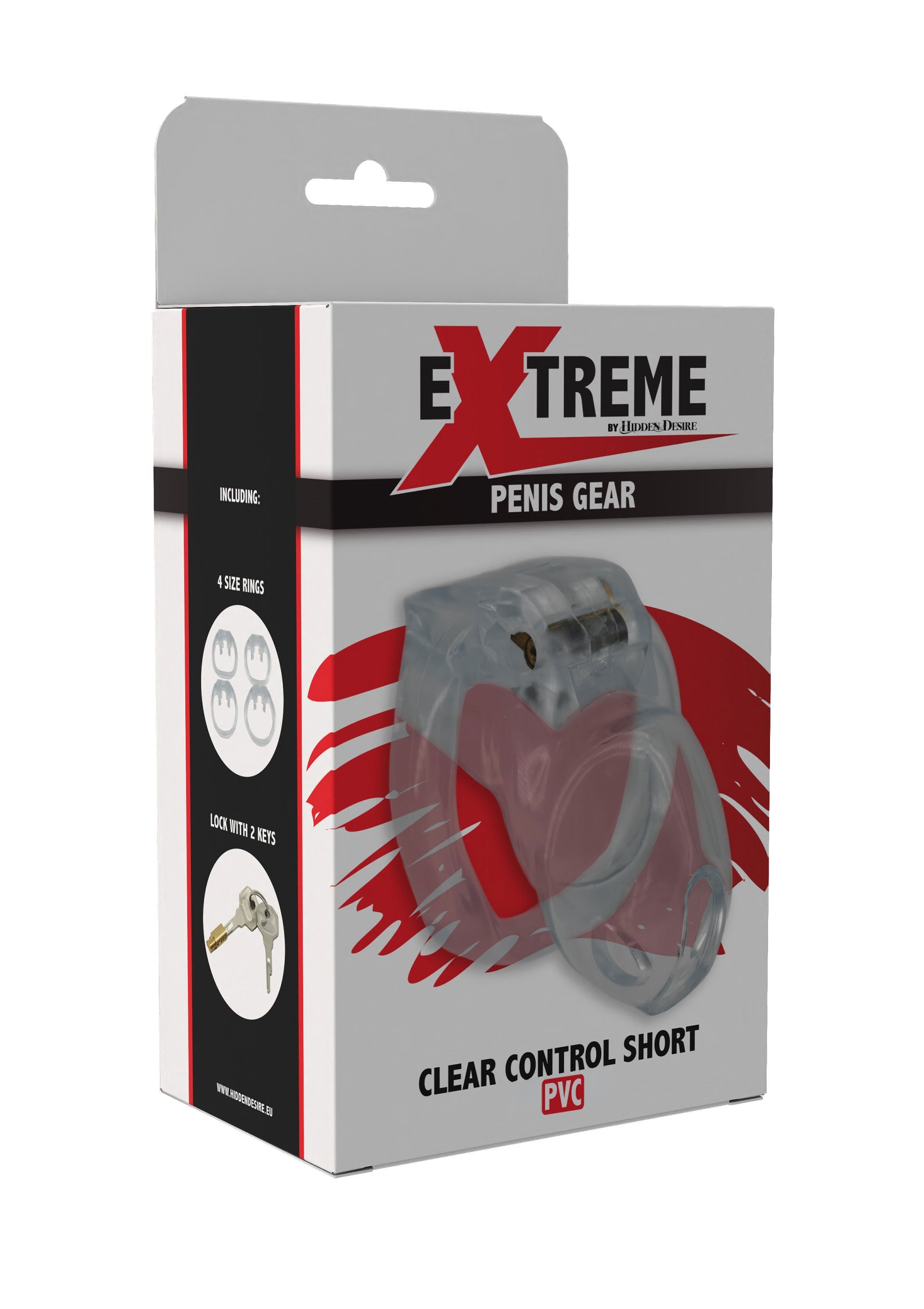 Clear Control short clear penis cage