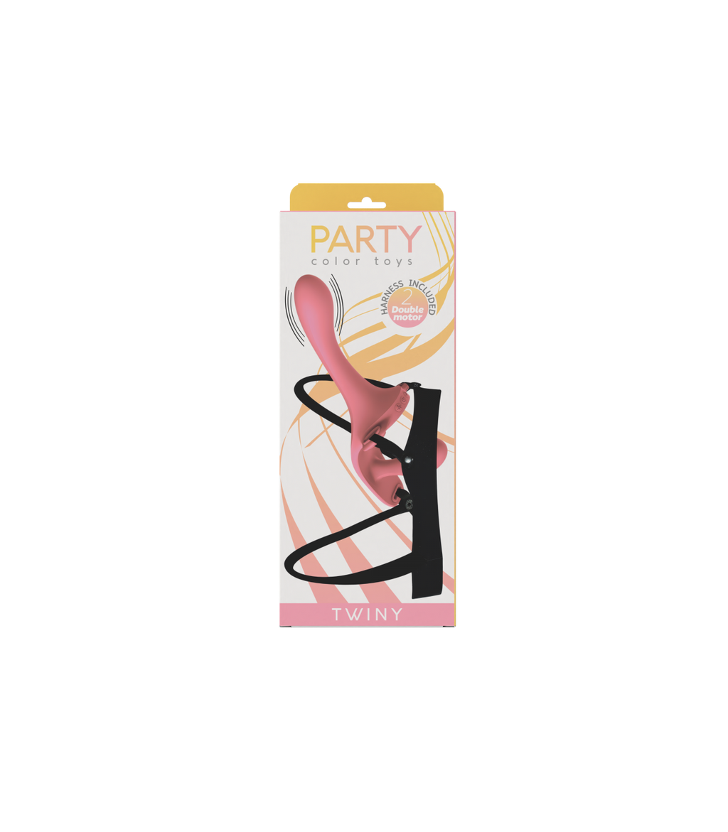 TWINY DOUBLE STRAP-ON VIBRATING LIQUID SILICONE HARNESS USB