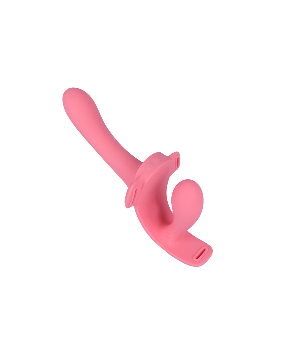 TWINY DOUBLE STRAP-ON VIBRATING LIQUID SILICONE HARNESS USB