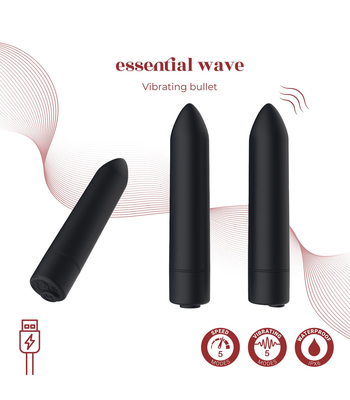 RECHARGEABLE VIBRATING BULLET "ONDA TI AMO CLITERALMENTE"