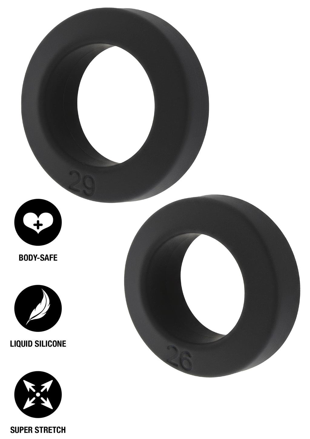 C-Ring Double Stackers, 2-piece set M black