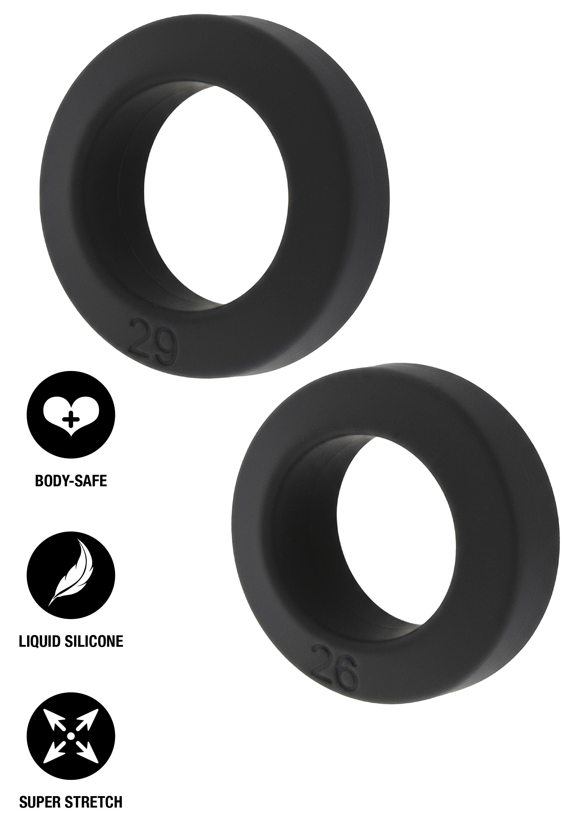 C-Ring Double Stackers, 2-piece set M black