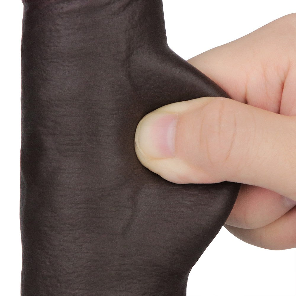 Sliding Skin Pro II Dual Layer Silicone Dildo 8.5 Inch (Black)