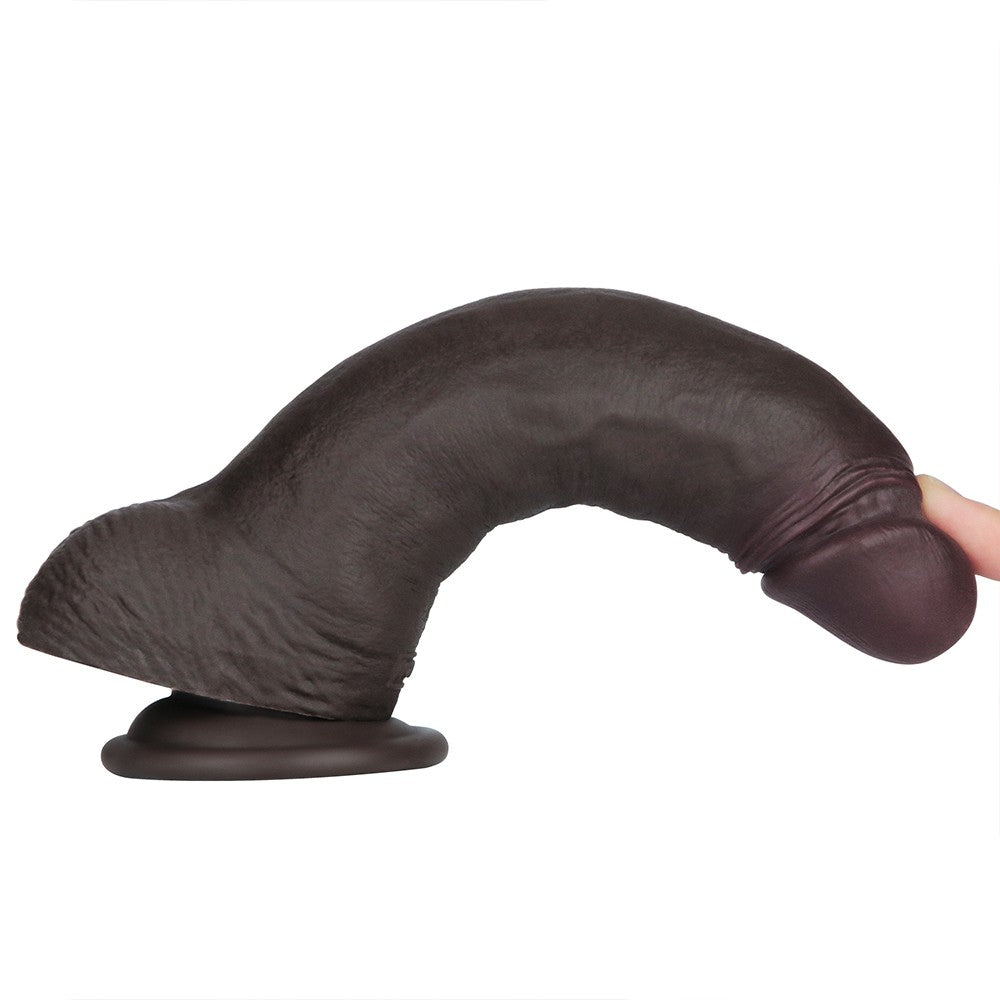 Sliding Skin Pro II Dual Layer Silicone Dildo 8.5 Inch (Black)
