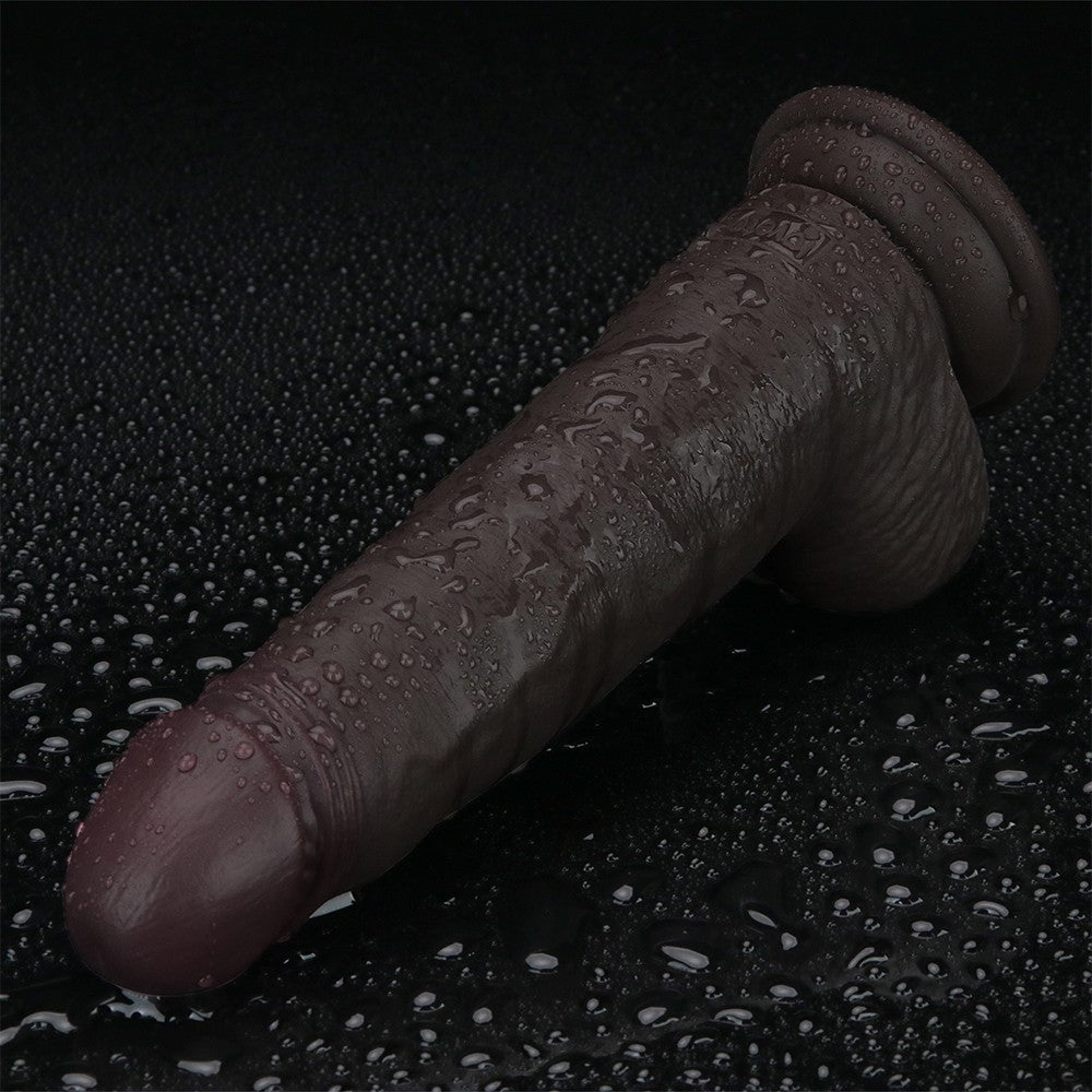 Sliding Skin Pro II Dual Layer Silicone Dildo 8.5 Inch (Black)