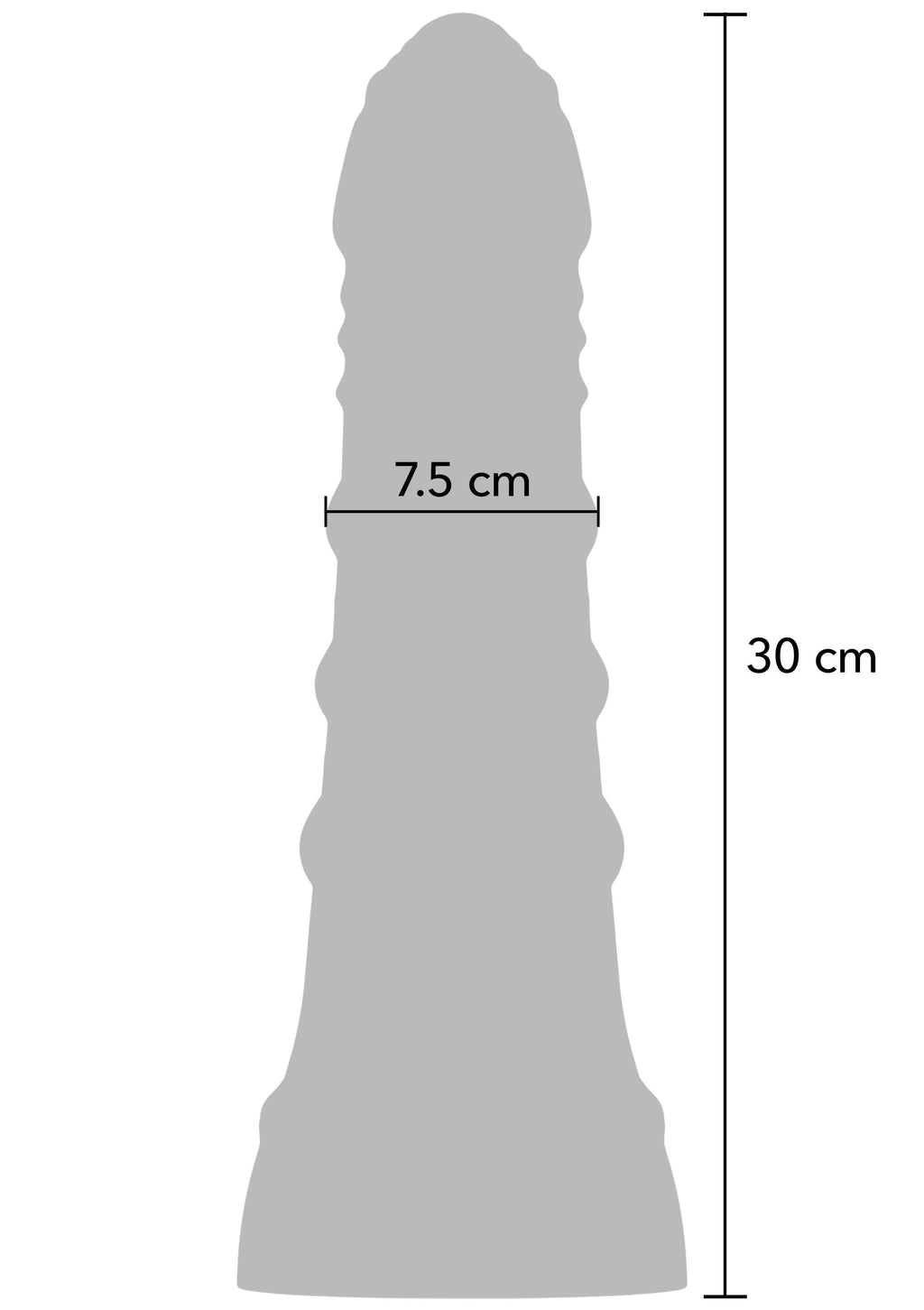 Large PVC Dildo for Men, 30.5 cm, Black