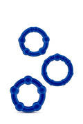 BEADED BLUE COCK RINGS STAY HARD