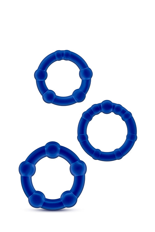 BEADED BLUE COCK RINGS STAY HARD