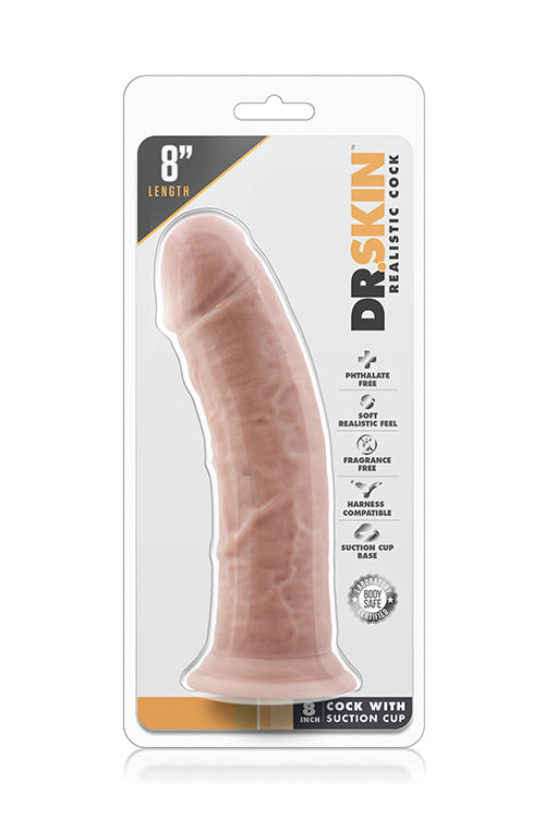 DR. SKIN 8 INCH COCK SUCTION CUP VANILLA
