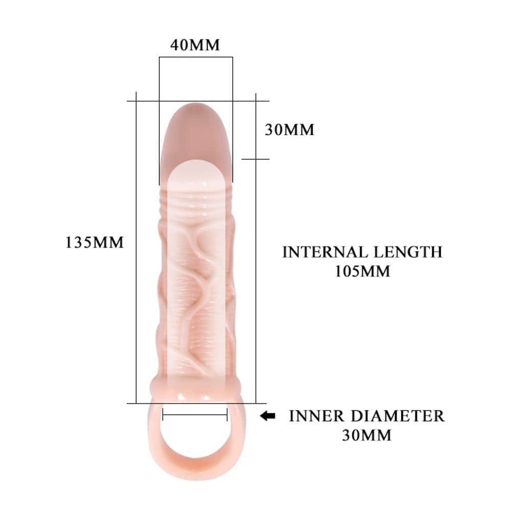 Extended flesh-colored penis sleeve